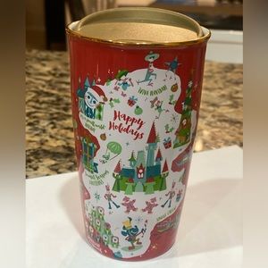 Disney Parks Starbucks Christmas Holiday Ceramic Tumbler with Lid